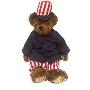 Retired Ty Attic Treasures Uncle Sam Samuel Patriotic Bear Plush 14" Jointed